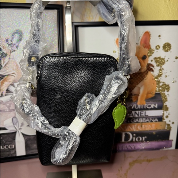 Chala Black Crossbody Bag with Dragonfly Design - Picture 2 of 5